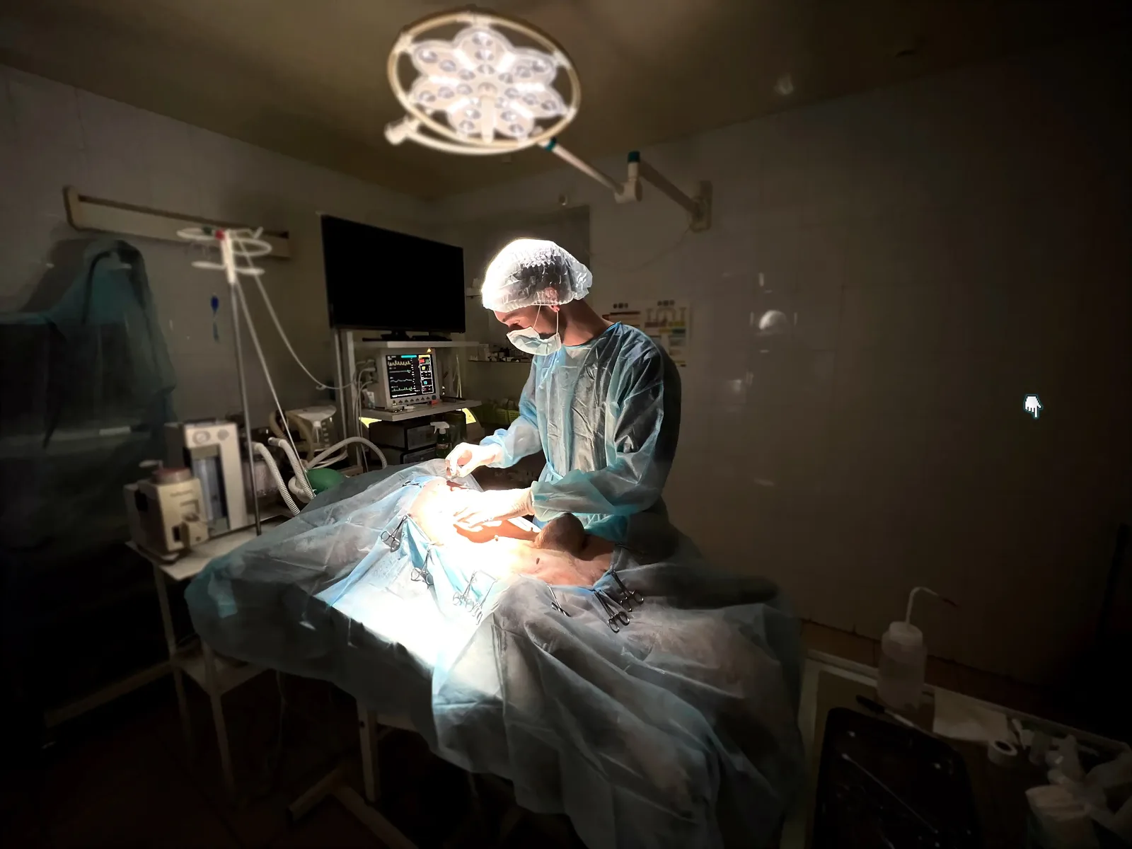 Dr. Alex Strelkov working in a surgical theatre